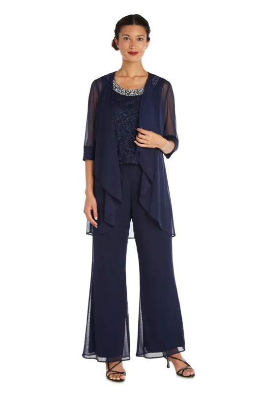 Pearl Detailed Tank Top and Pant Set with Matching Sheer Jacket - Petite sold by R&M Richards