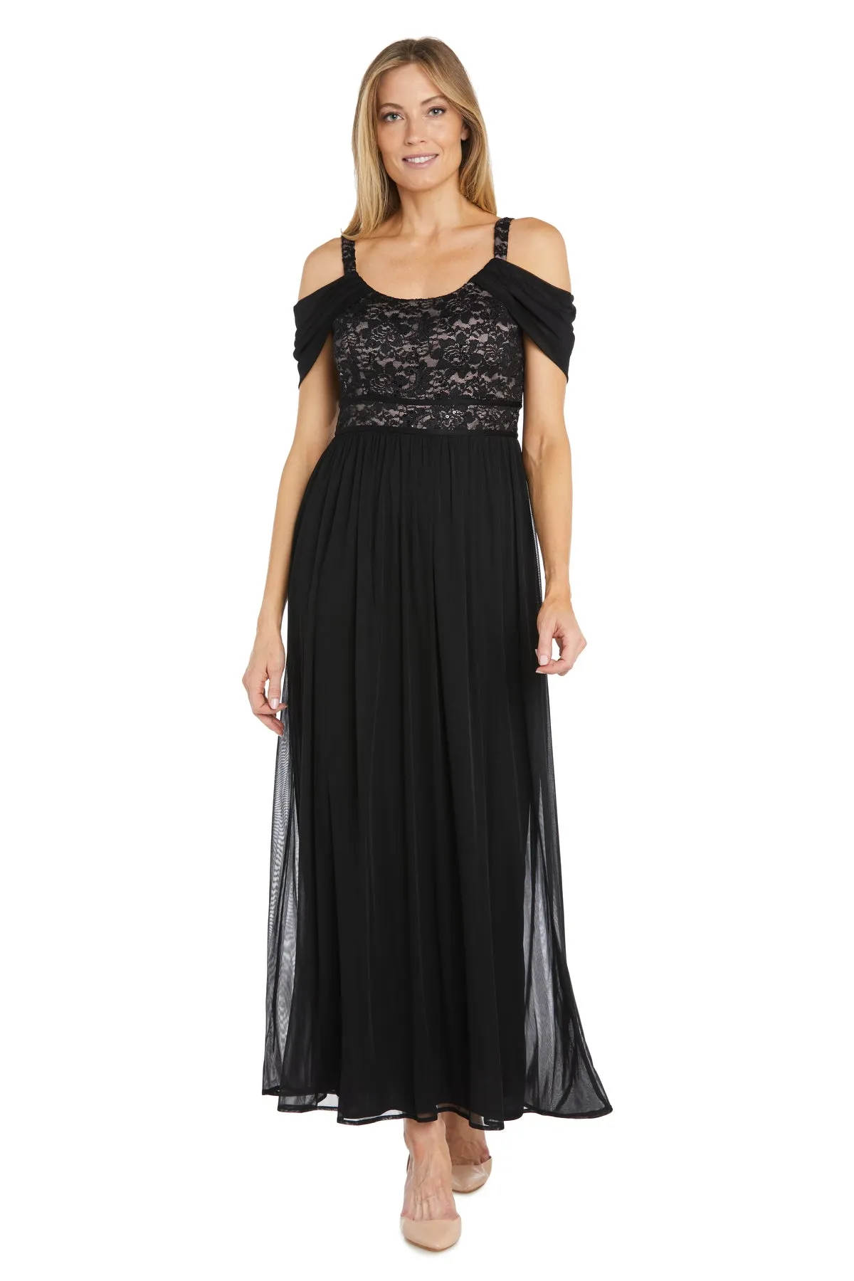 Evening Gown with Draped Cap Sleeves sold by R&M Richards