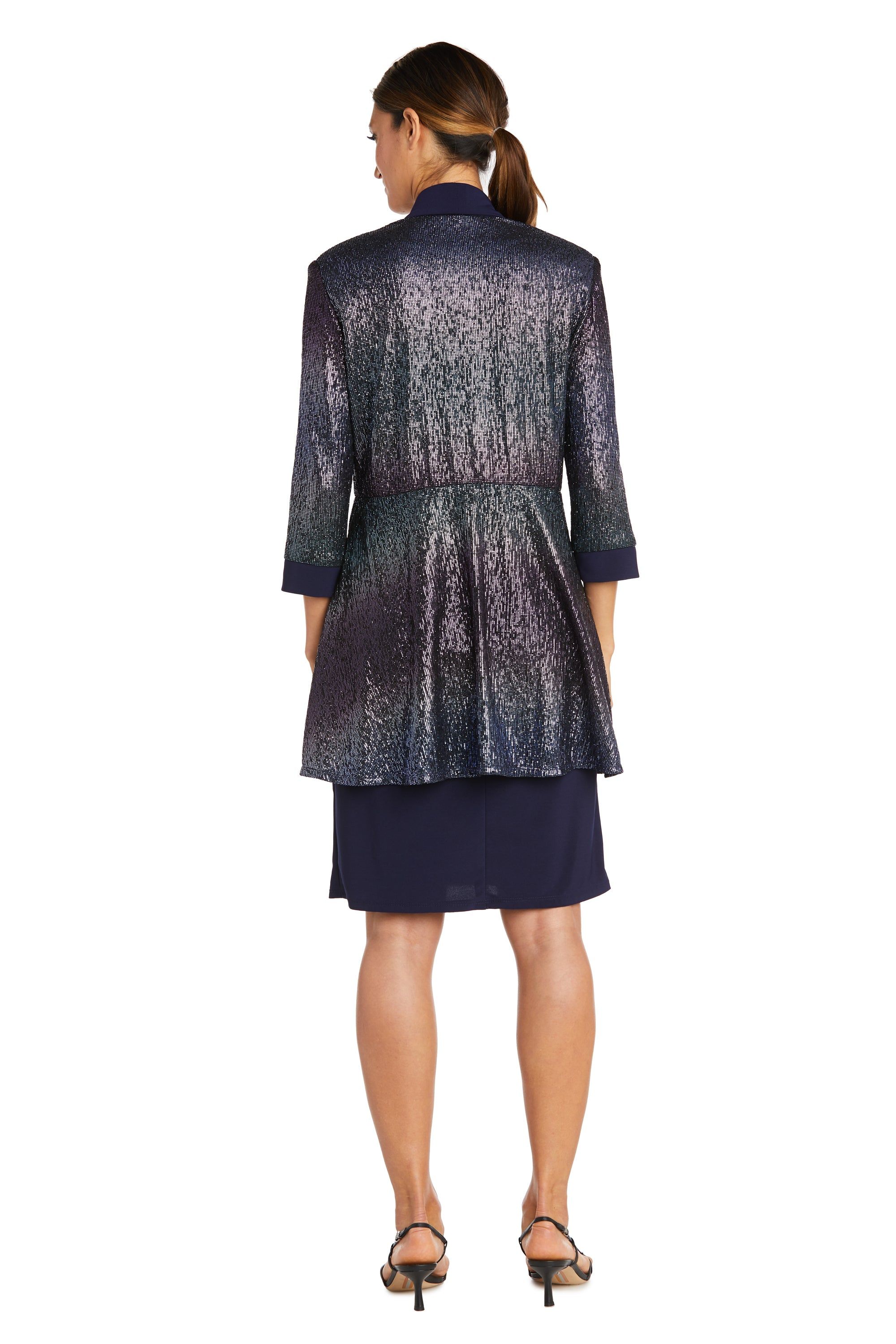 Two-Piece Ombre Metallic Foil Jacket Dress sold by R&M Richards product image thumbnail 2