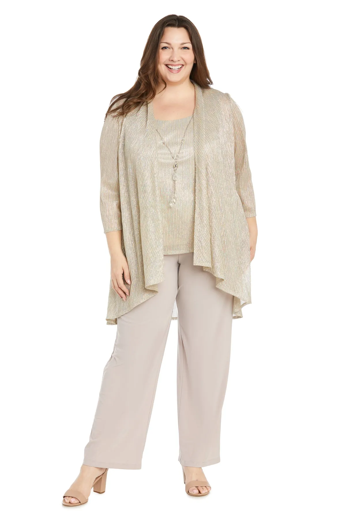 Sequined Duster Pant Set - Plus sold by R&M Richards
