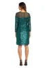 Short Sequin Dress With Illusion Bodice sold by R&M Richards