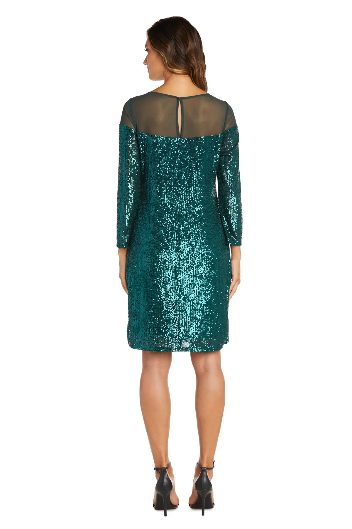 Short Sequin Dress With Illusion Bodice sold by R&M Richards product image thumbnail 2