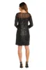 Short Sequin Dress With Illusion Bodice sold by R&M Richards