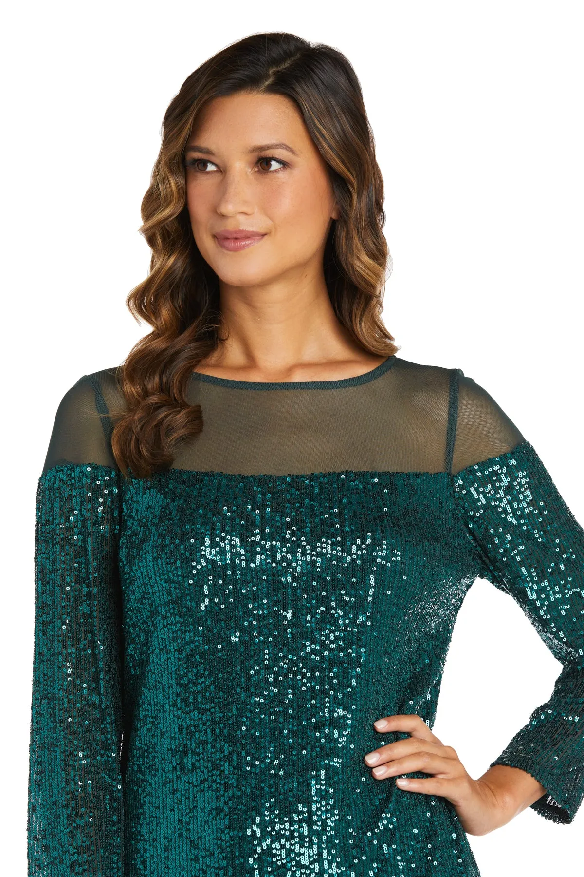 Short Sequin Dress With Illusion Bodice sold by R&M Richards product image thumbnail 3