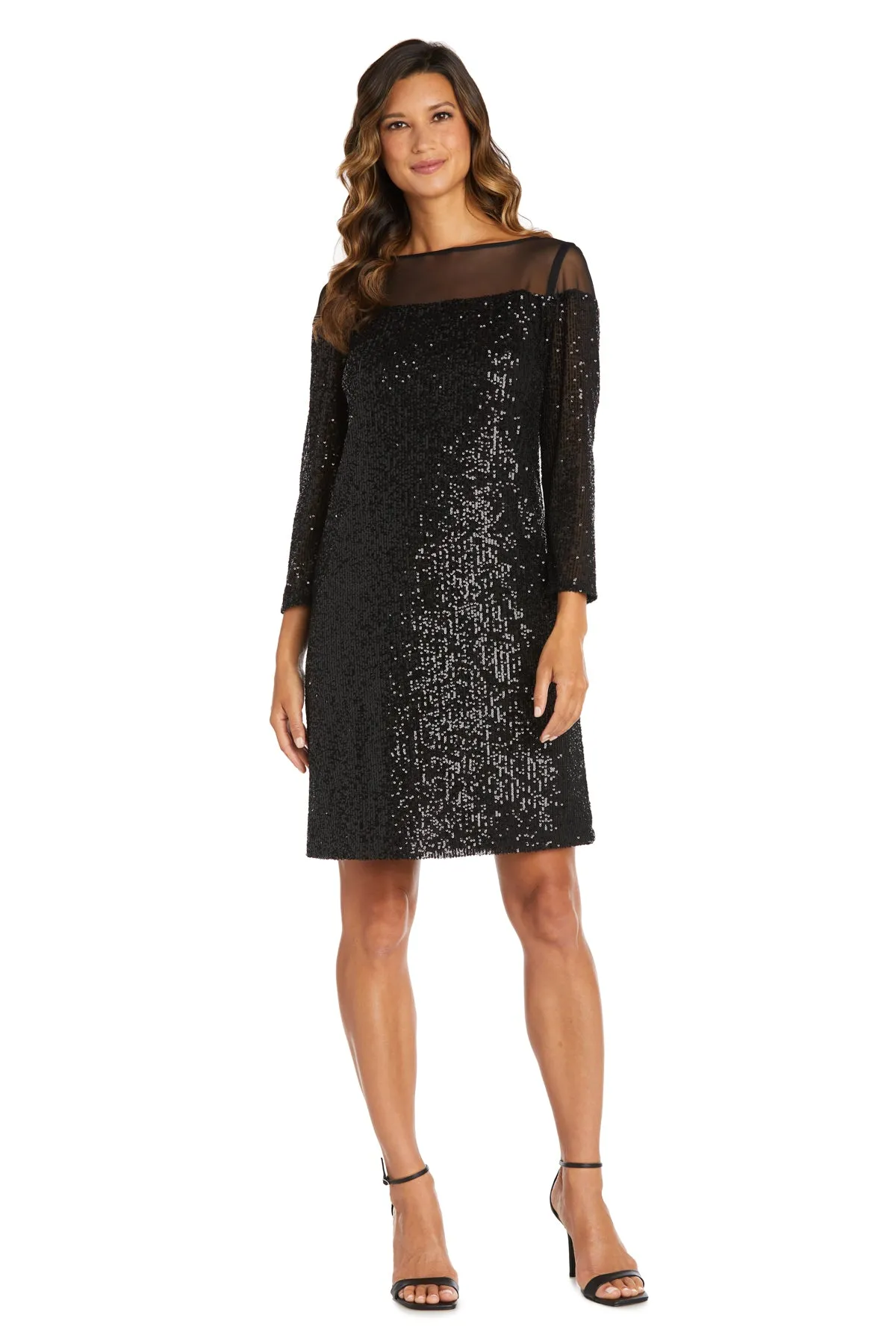 Short Sequin Dress With Illusion Bodice sold by R&M Richards product image thumbnail 4