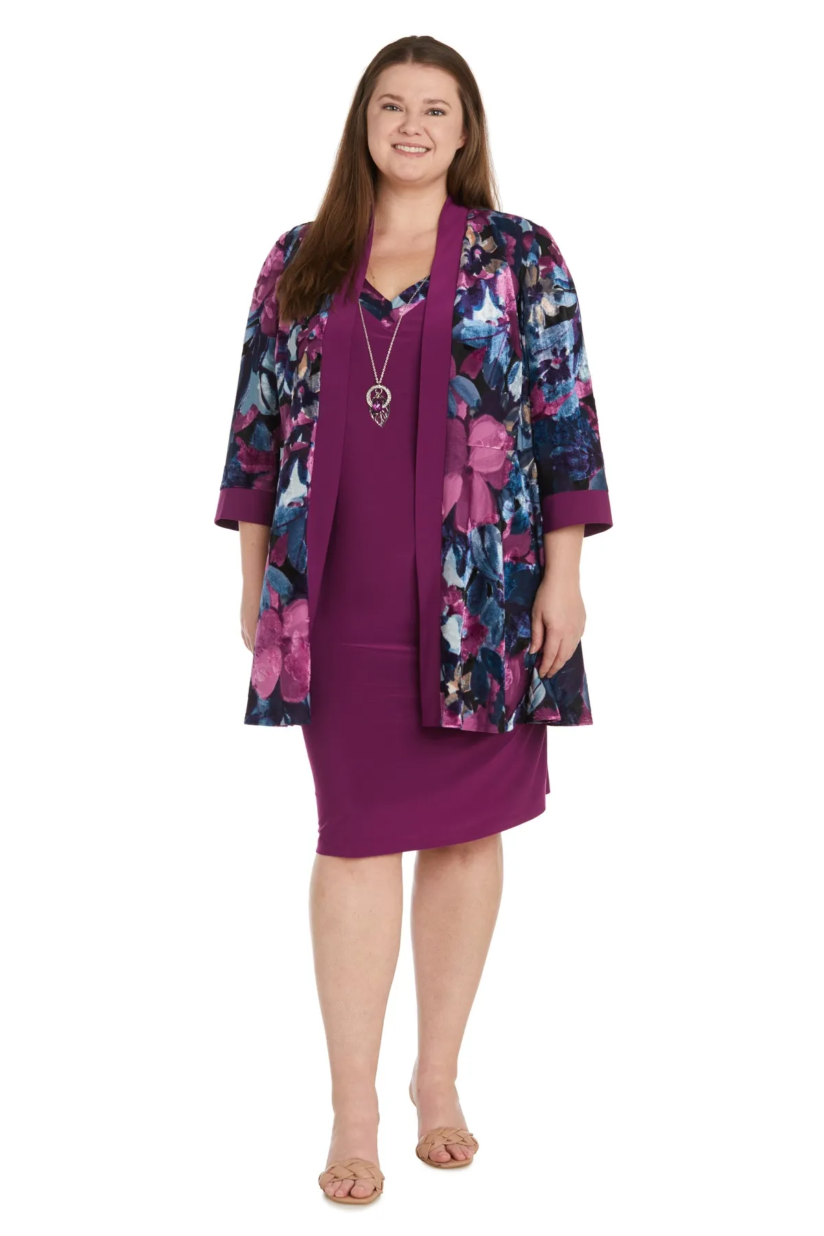 Floral Printed Jacket Dress - Plus sold by R&M Richards