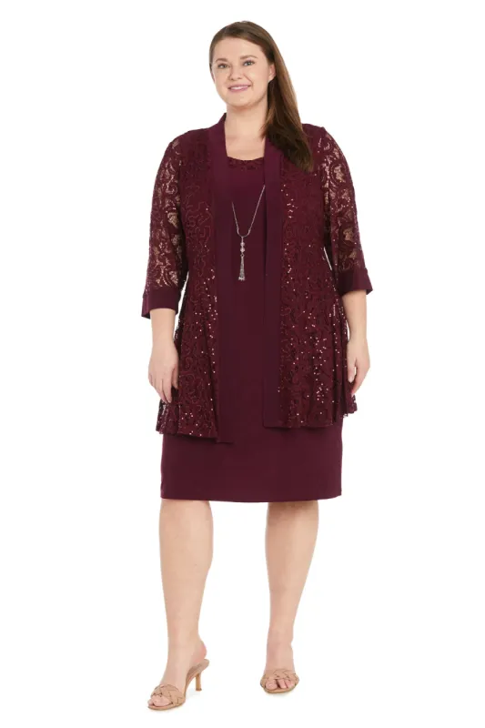 Sequenced Laced Jacket Dress - Plus sold by R&M Richards
