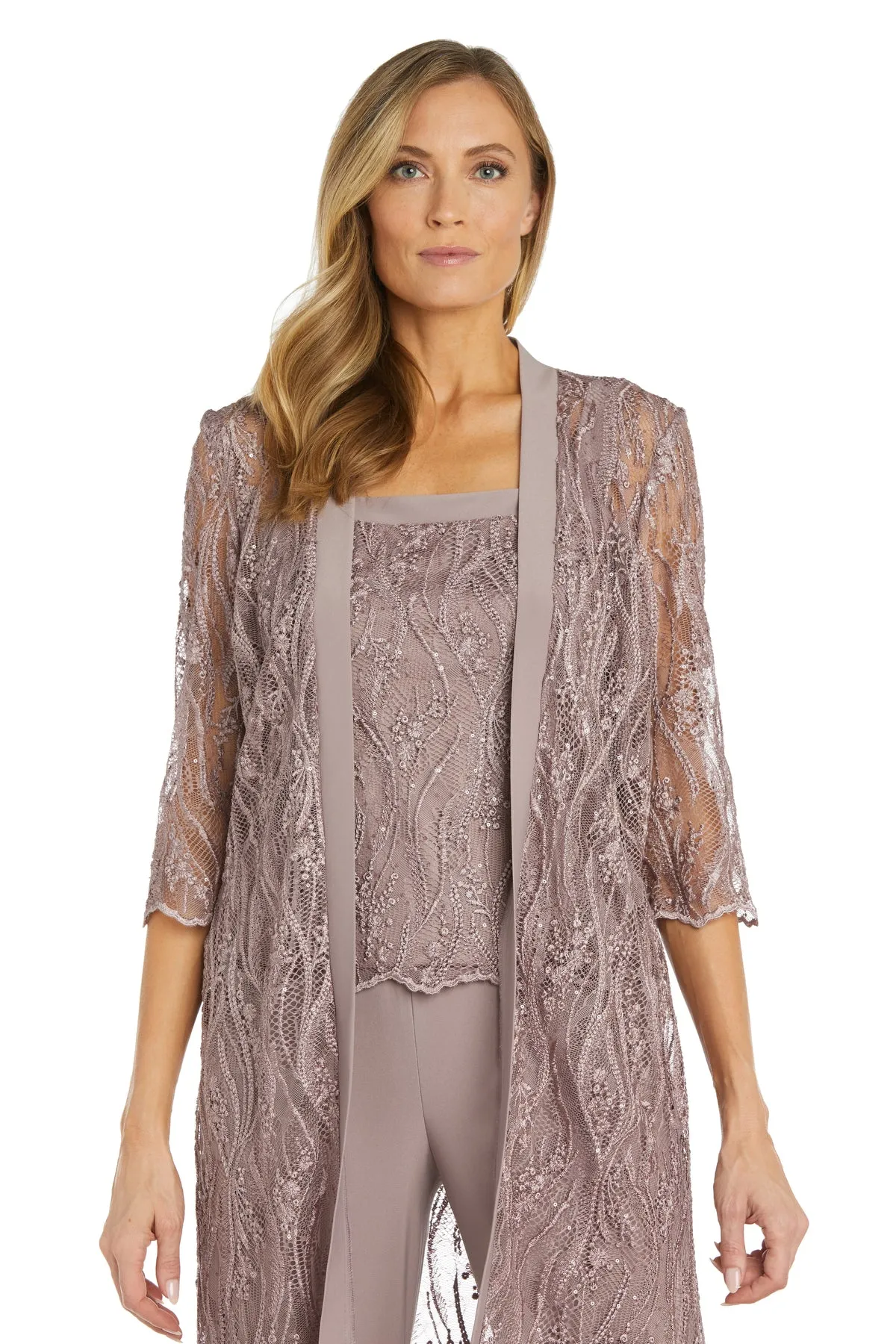 Sequin Lace Duster Pantsuit sold by R&M Richards product image thumbnail 5