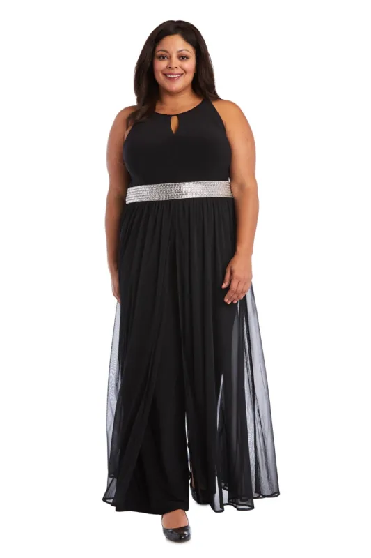 Rhinestone Detail Cutaway Jumpsuit - Plus sold by R&M Richards
