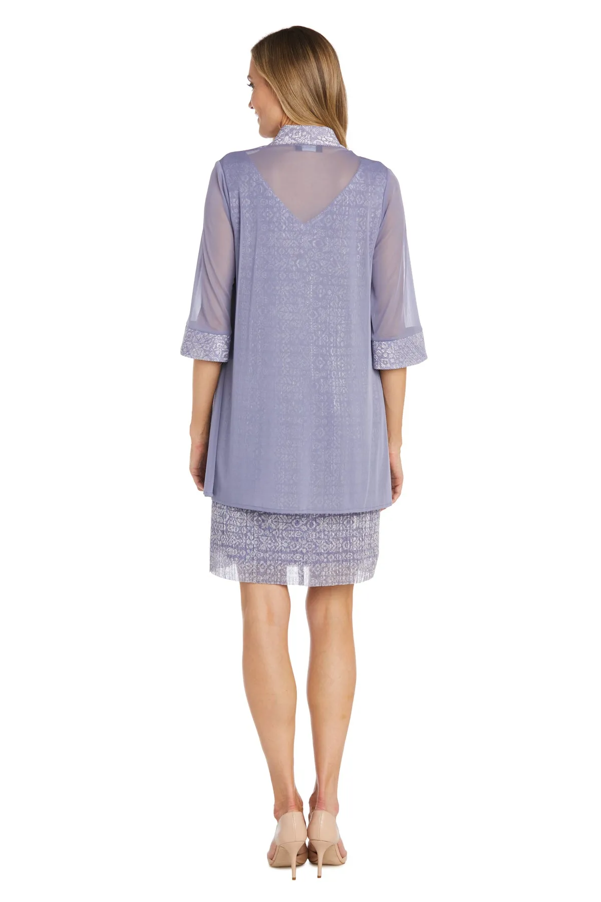 Pleated Jacket Dress With Metallic Sparkle Trim - Petite sold by R&M Richards product image thumbnail 2