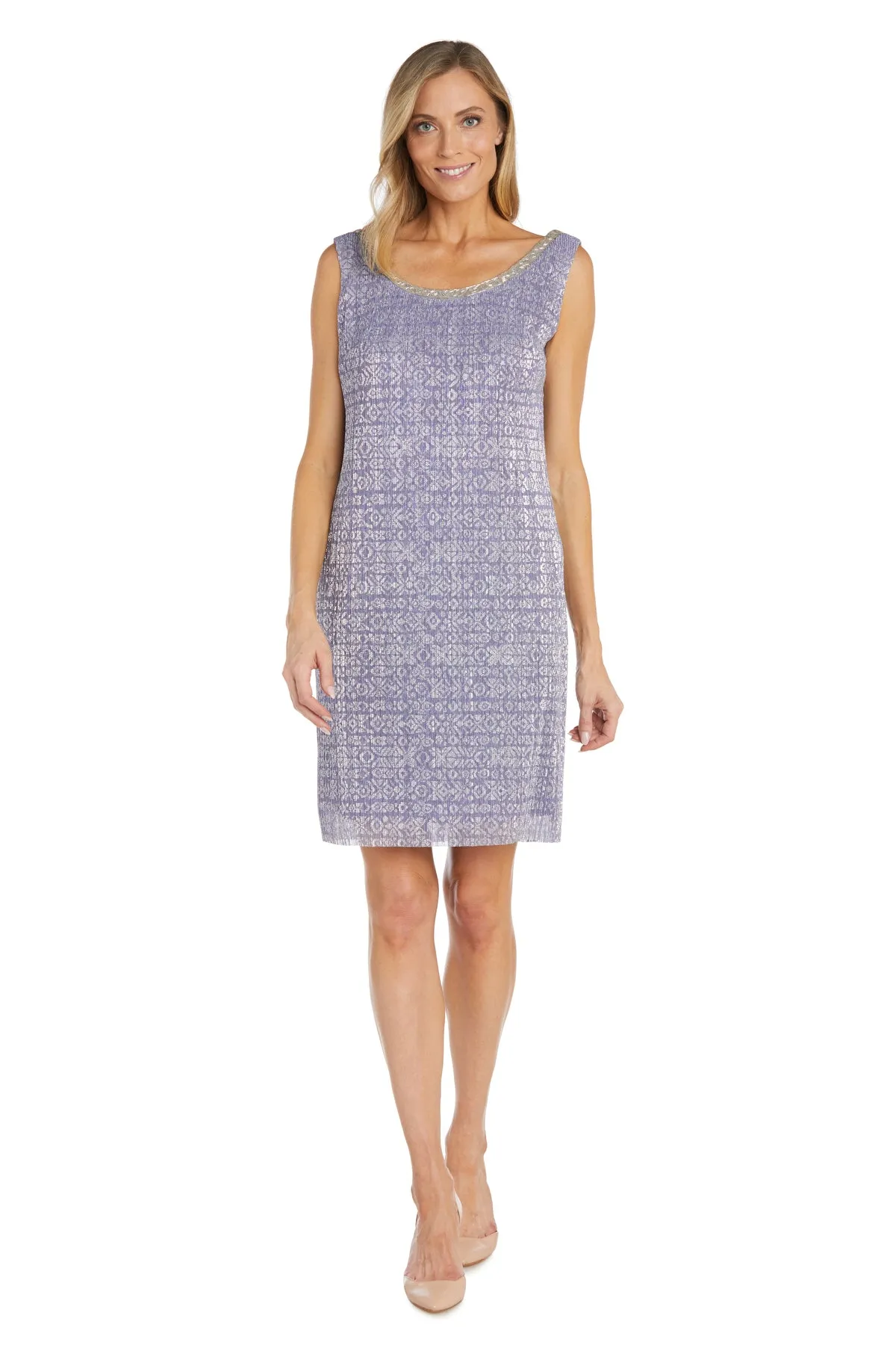 Pleated Jacket Dress With Metallic Sparkle Trim - Petite sold by R&M Richards product image thumbnail 3