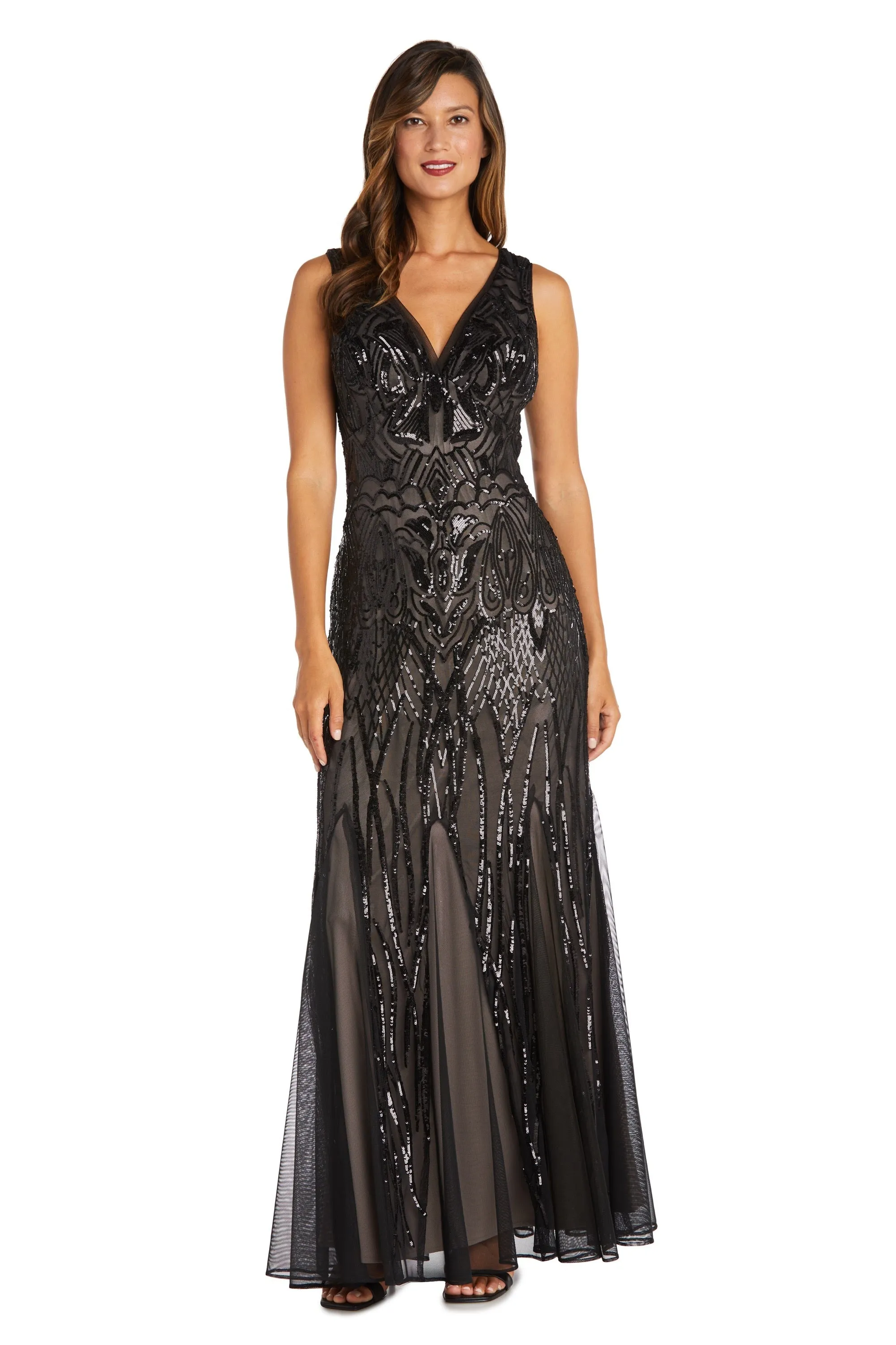 Beaded Godet Evening Gown - Petite sold by R&M Richards