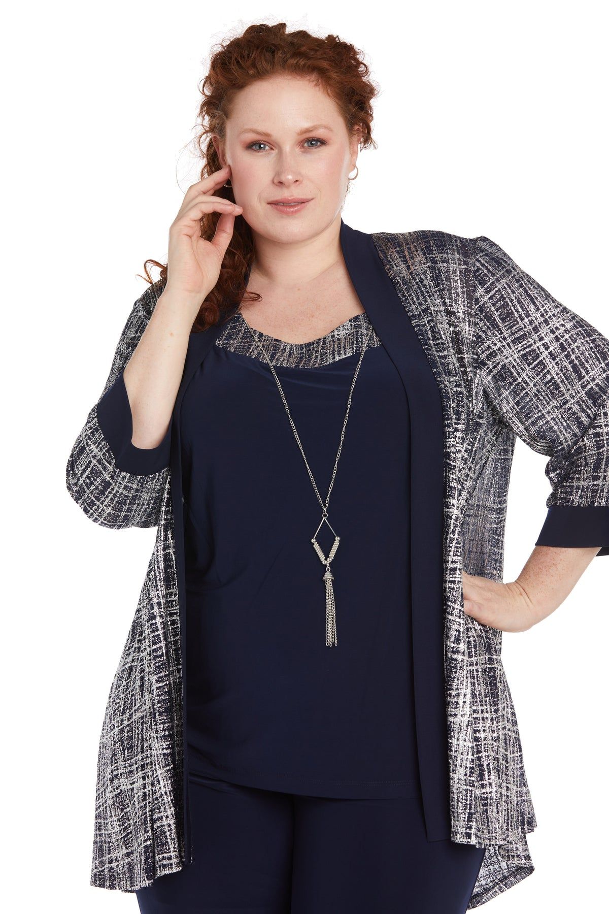 Metallic Printed Pant Set - Plus sold by R&M Richards product image thumbnail 5