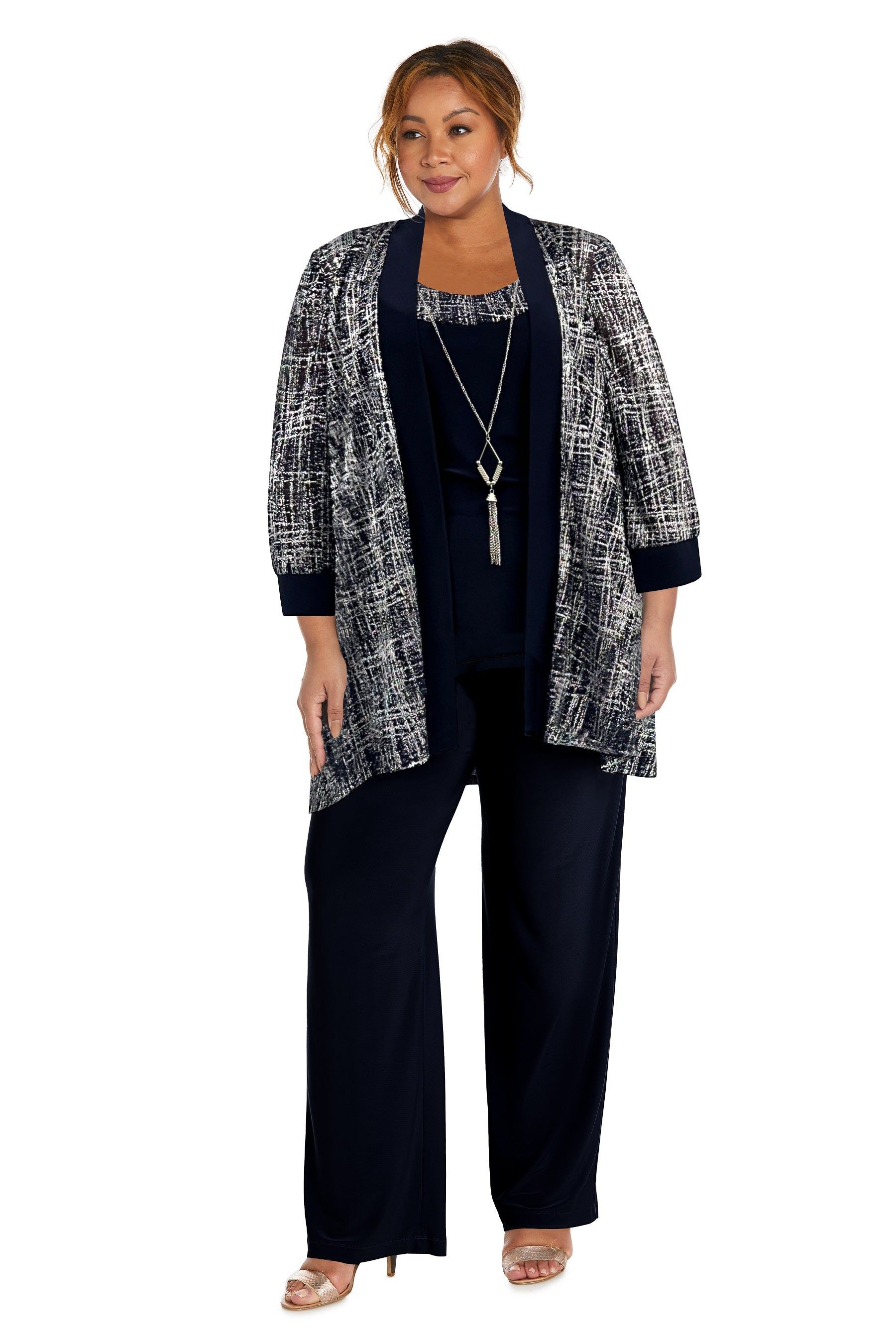 Metallic Printed Pant Set - Plus sold by R&M Richards