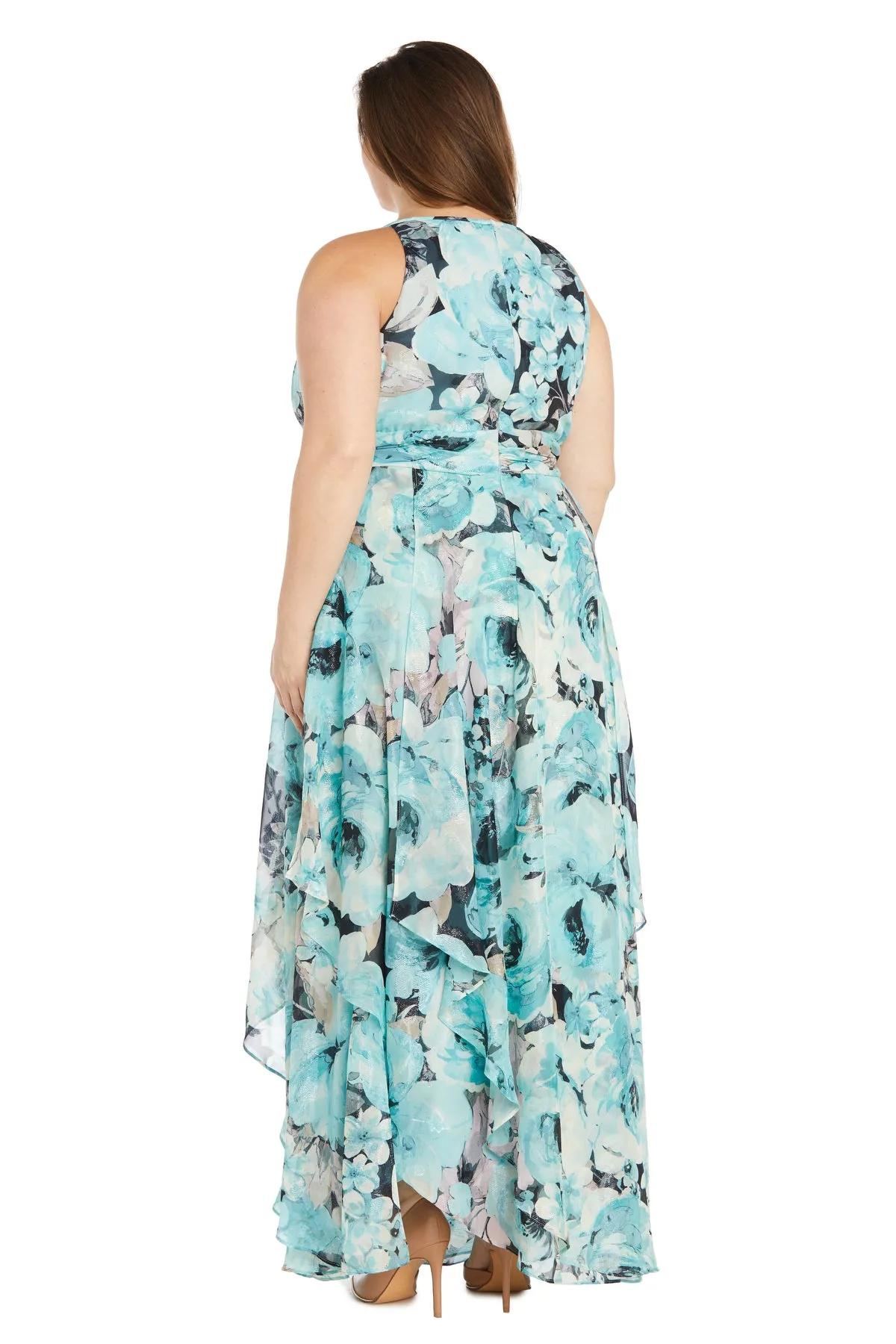 Maxi Floral Dress with Ruffle Skirt - Plus sold by R&M Richards product image thumbnail 2