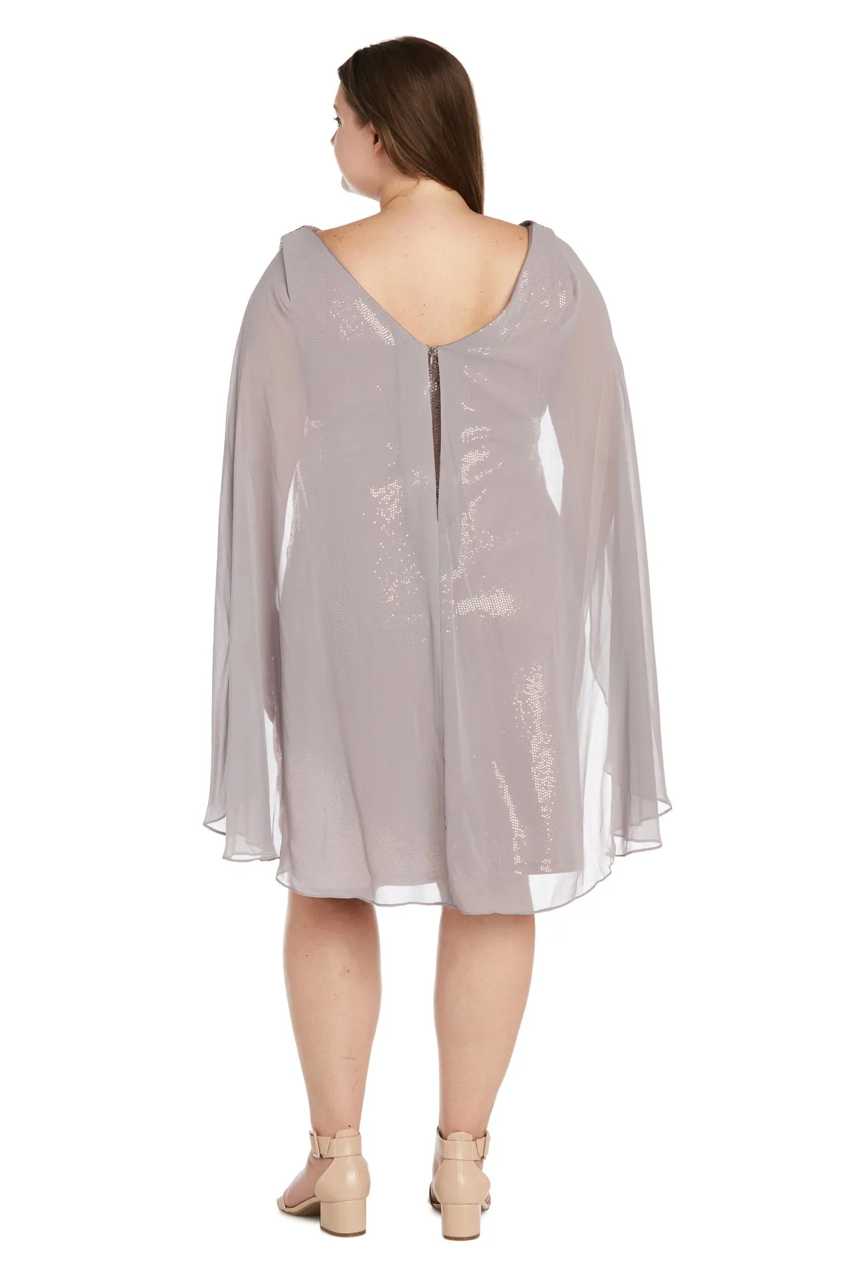 Pleated Capelet Cocktail Dress - Plus sold by R&M Richards product image thumbnail 2