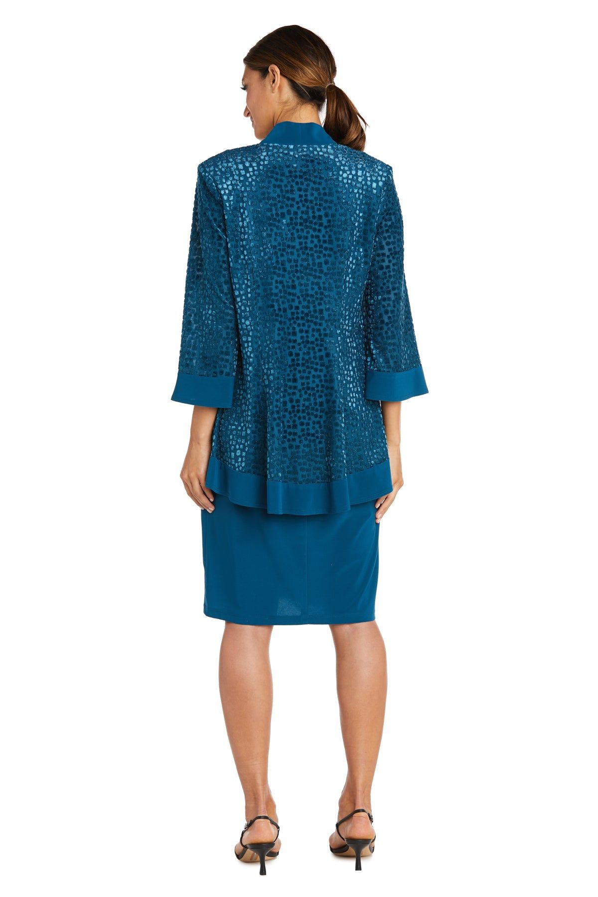 Banded Burn Out Clip Velvet Chiffon Jacket Dress sold by R&M Richards product image thumbnail 16