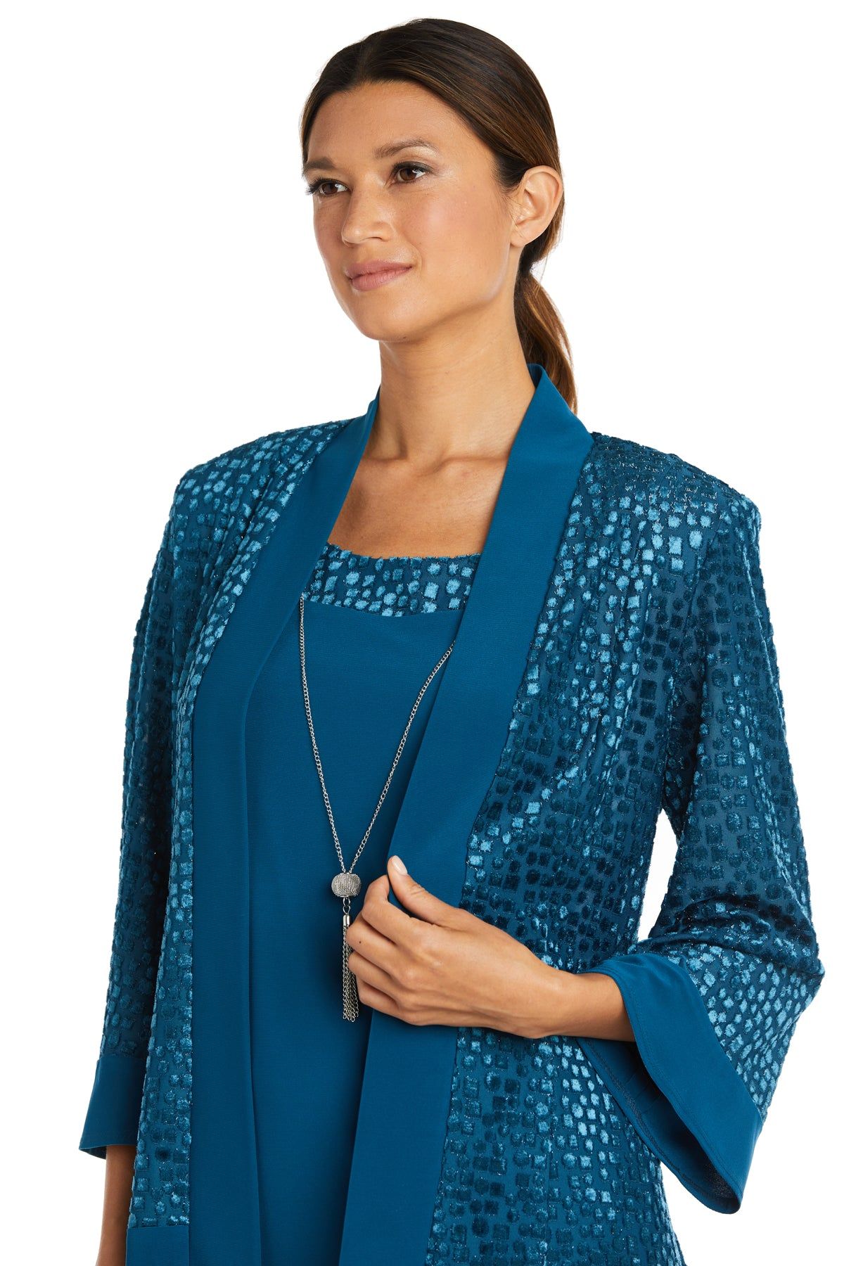 Banded Burn Out Clip Velvet Chiffon Jacket Dress sold by R&M Richards product image thumbnail 20