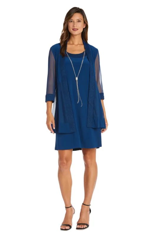 Jacket Dress with Textured Detail and Sheer Inserts sold by R&M Richards