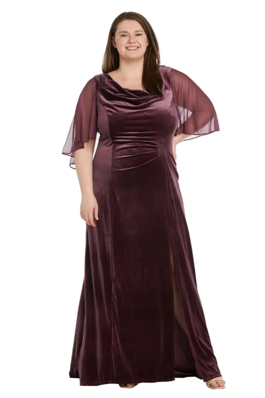 Velvet Chiffon Gown - Plus sold by R&M Richards