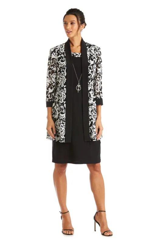 Swirled Daytime Printed Jacket Dress With Detachable Necklace sold by R&M Richards