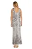 Sequined Maxi Gown with V-Neck and Fitted Silhouette sold by R&M Richards