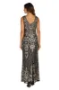 Sequined Maxi Gown with V-Neck and Fitted Silhouette sold by R&M Richards