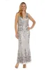 Sequined Maxi Gown with V-Neck and Fitted Silhouette sold by R&M Richards