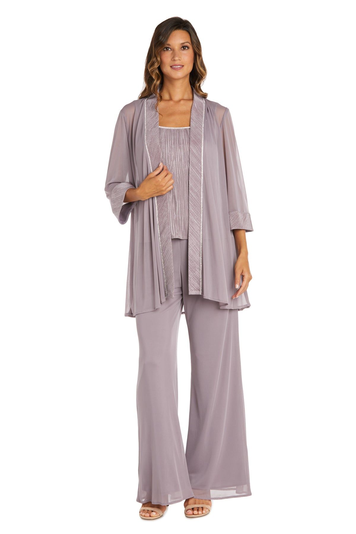 Three-Piece Pant Suit with Sheer Jacket - Petite sold by R&M Richards