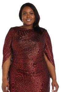 Long Dress with Back Drape Sleeves - Plus sold by R&M Richards