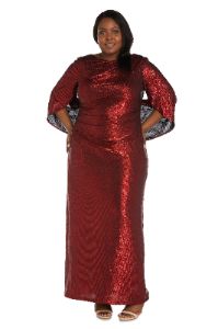 Long Dress with Back Drape Sleeves - Plus sold by R&M Richards