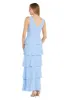 Long Chiffon Dress Featuring a Five Layered Skirt sold by R&M Richards