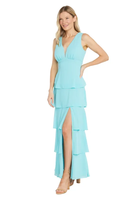 Long Chiffon Dress Featuring a Five Layered Skirt sold by R&M Richards
