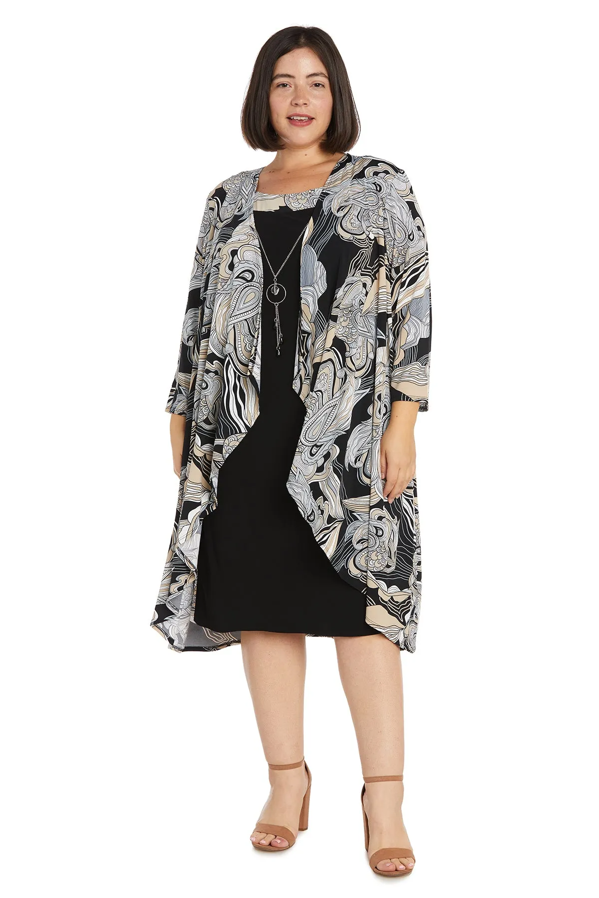 Puff Printed Ity Flyaway Jacket Dress With Paisley Scroll Print - Plus sold by R&M Richards
