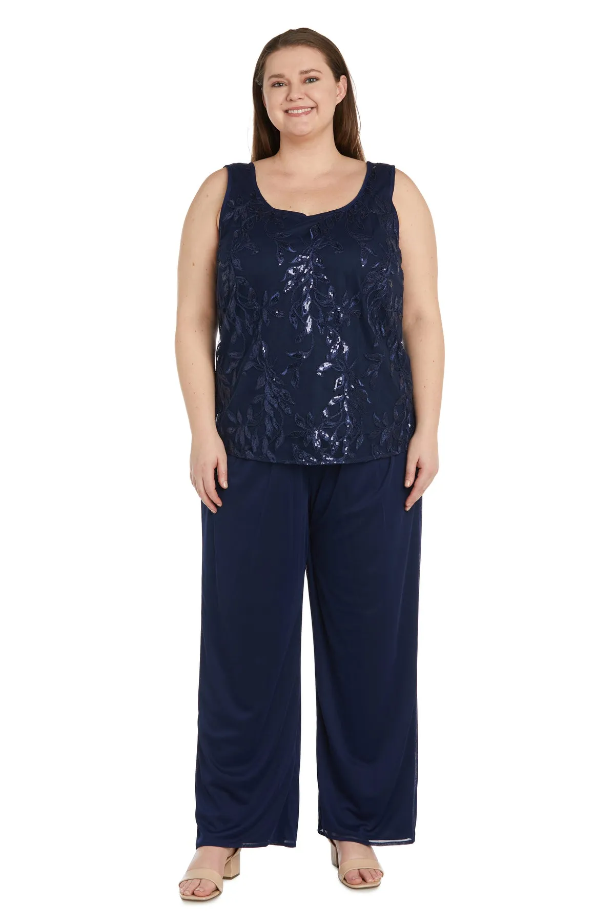 Three-Piece Pant Suit with Embellished Jacket - Plus sold by R&M Richards product image thumbnail 3