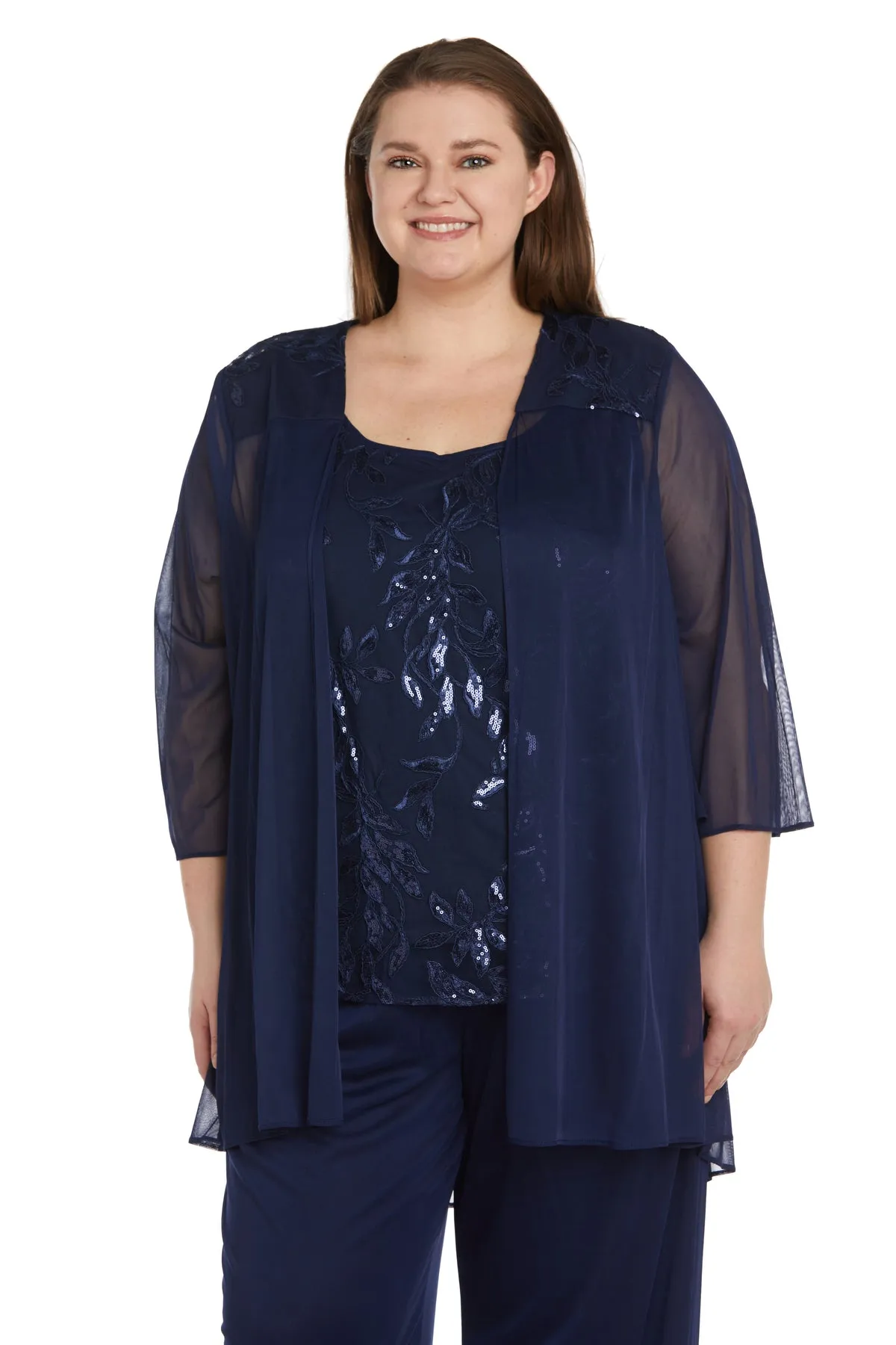 Three-Piece Pant Suit with Embellished Jacket - Plus sold by R&M Richards product image thumbnail 5