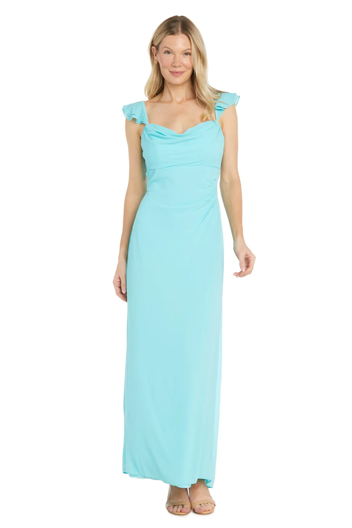Long Flowy Chiffon Dress with Ruffle Straps sold by R&M Richards