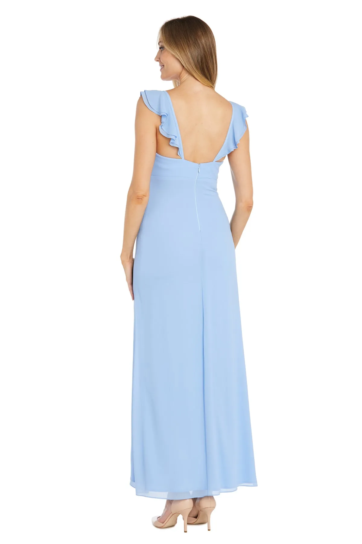 Long Flowy Chiffon Dress with Ruffle Straps sold by R&M Richards product image thumbnail 5