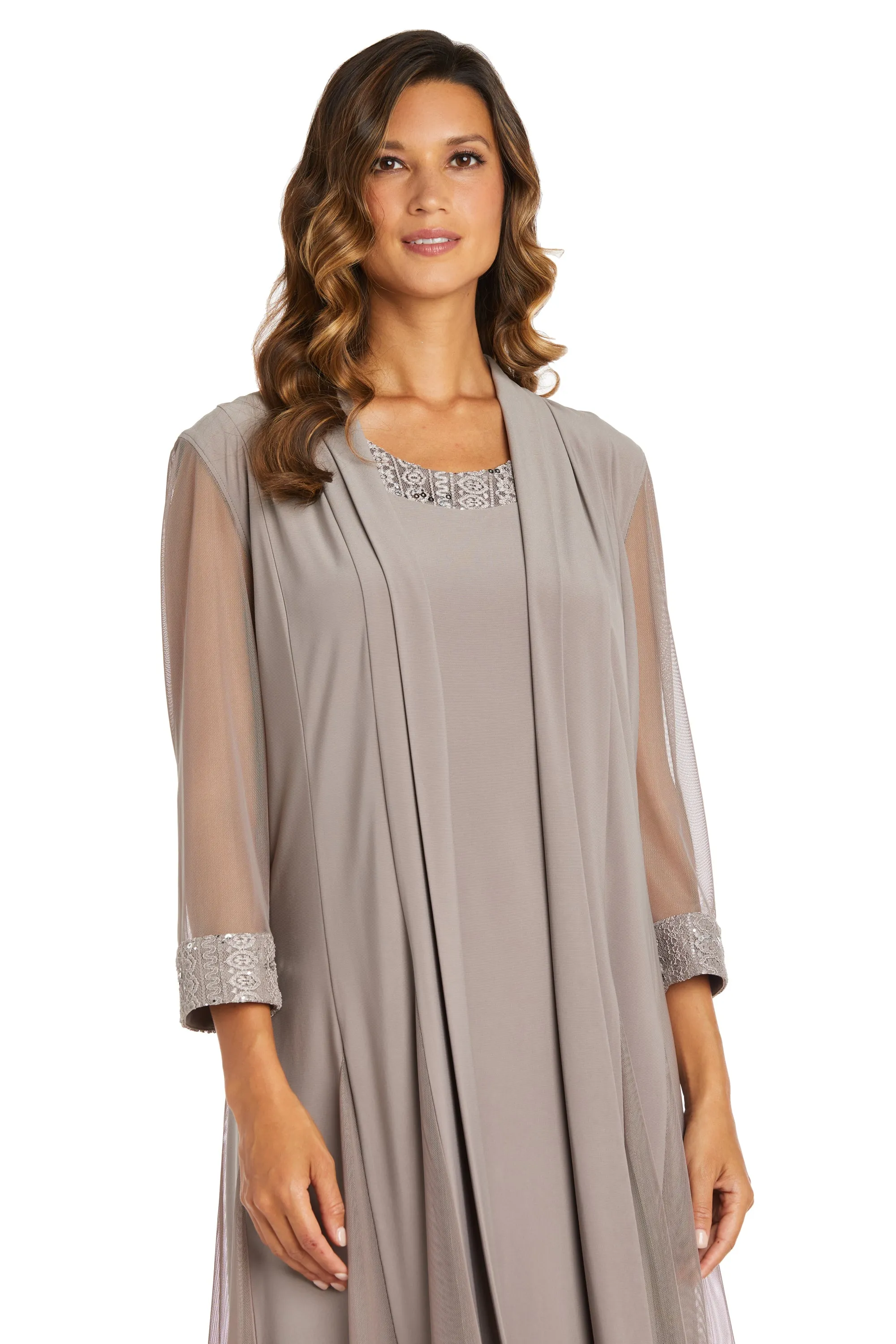 Shift Dress with Embellished Neckline and Sheer Jacket - Petite sold by R&M Richards product image thumbnail 5