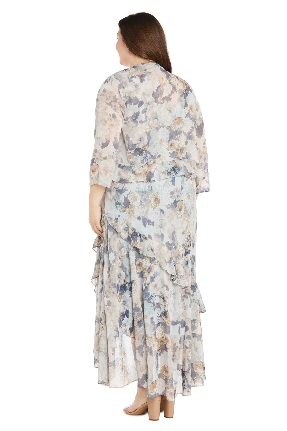 High Low Floral Chiffon Jacket Dress - Plus sold by R&M Richards product image thumbnail 2