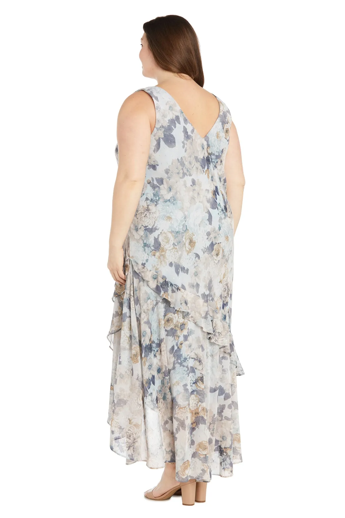 High Low Floral Chiffon Jacket Dress - Plus sold by R&M Richards product image thumbnail 4