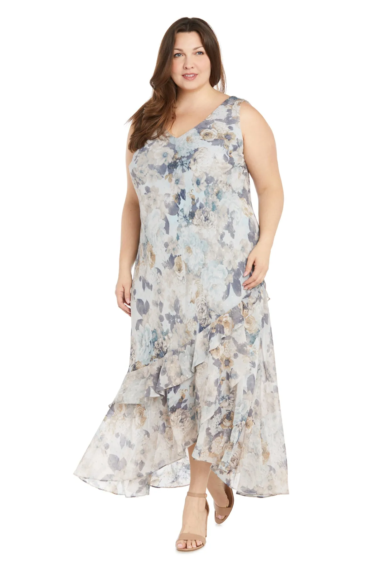 High Low Floral Chiffon Jacket Dress - Plus sold by R&M Richards product image thumbnail 3