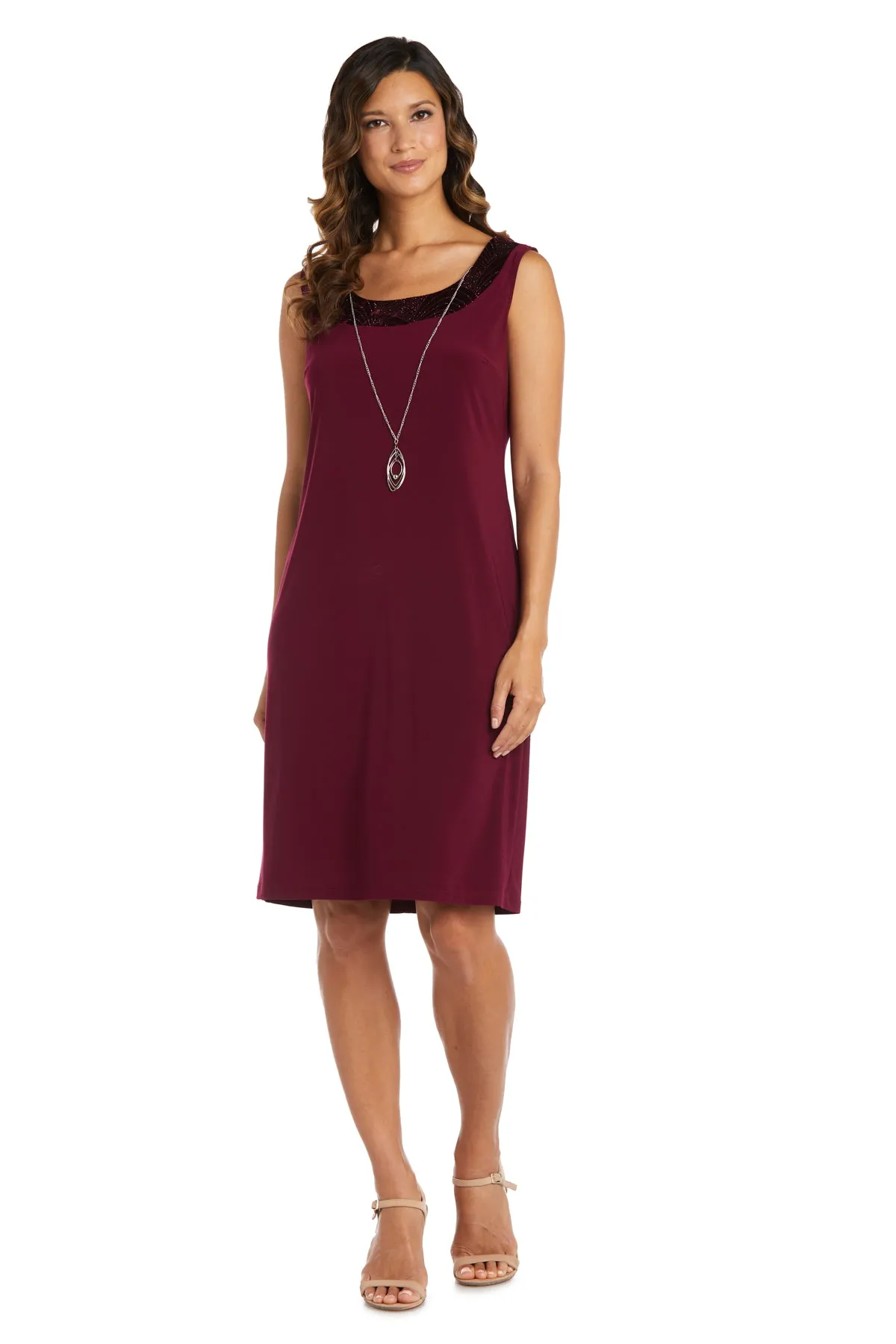 Two-Piece Banded Glitter Velvet Jacket and Dress Set sold by R&M Richards product image thumbnail 3