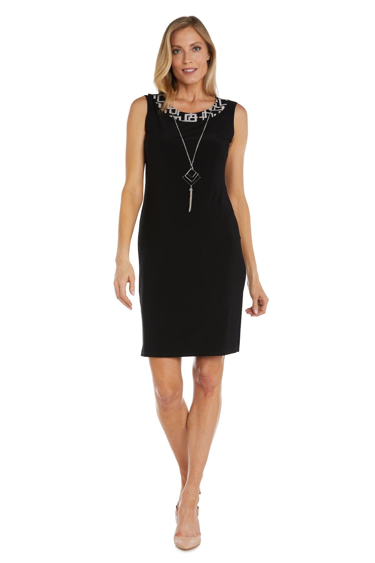 Geometric Pattern Puff Print Jacket Dress - Petite sold by R&M Richards product image thumbnail 3