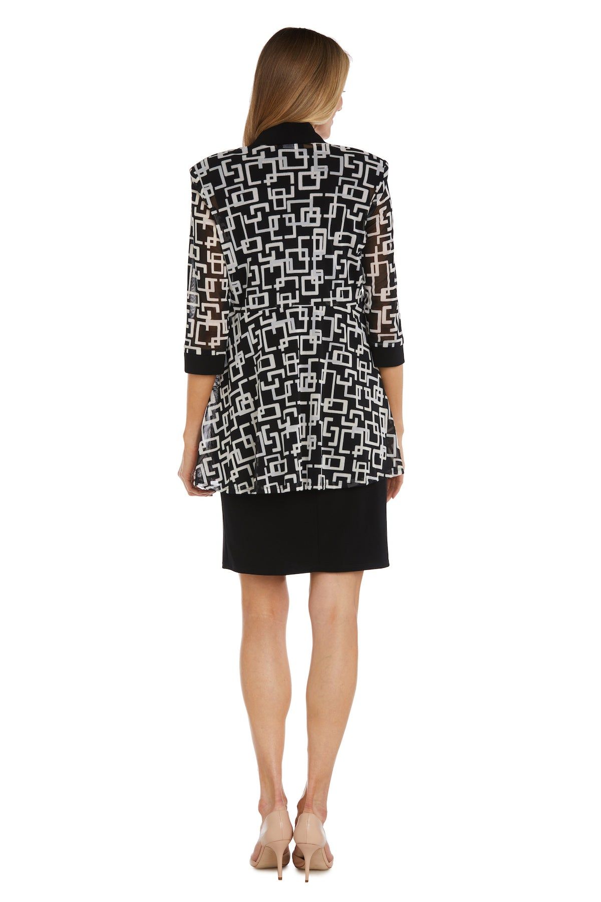 Geometric Pattern Puff Print Jacket Dress - Petite sold by R&M Richards product image thumbnail 2