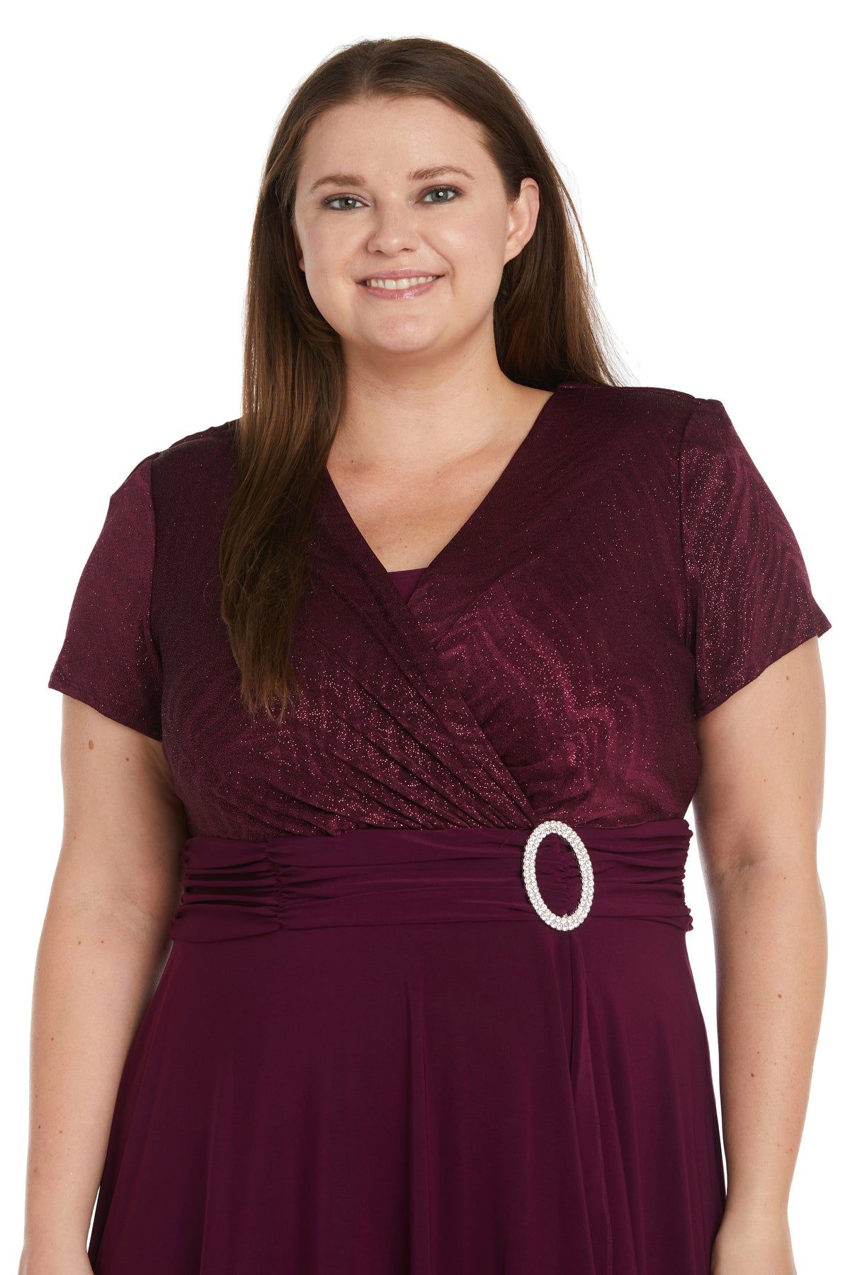 Cascade Wrap Dress with Waist Sash - Plus sold by R&M Richards product image thumbnail 3