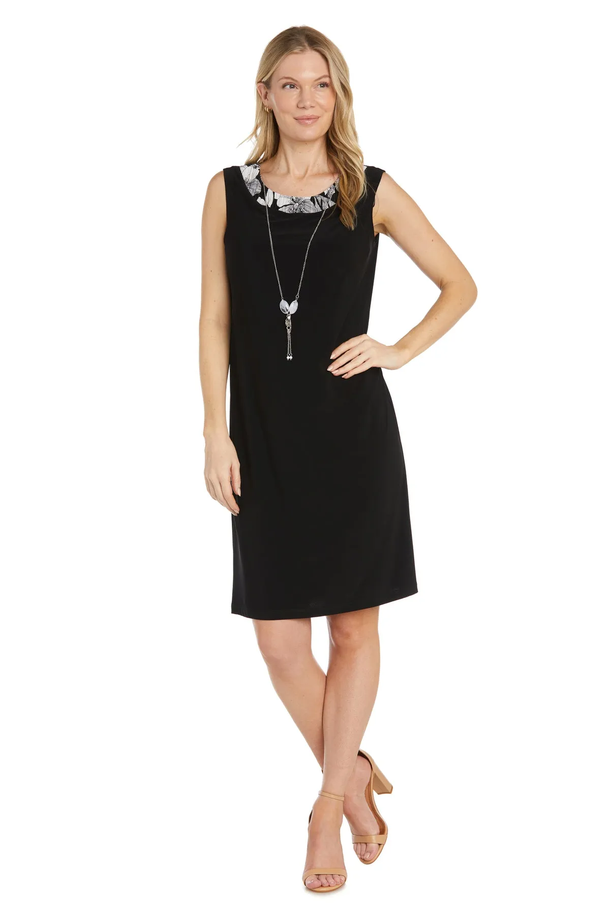 Black and White Floral Printed Daytime Jacket Dress - Petite sold by R&M Richards product image thumbnail 3