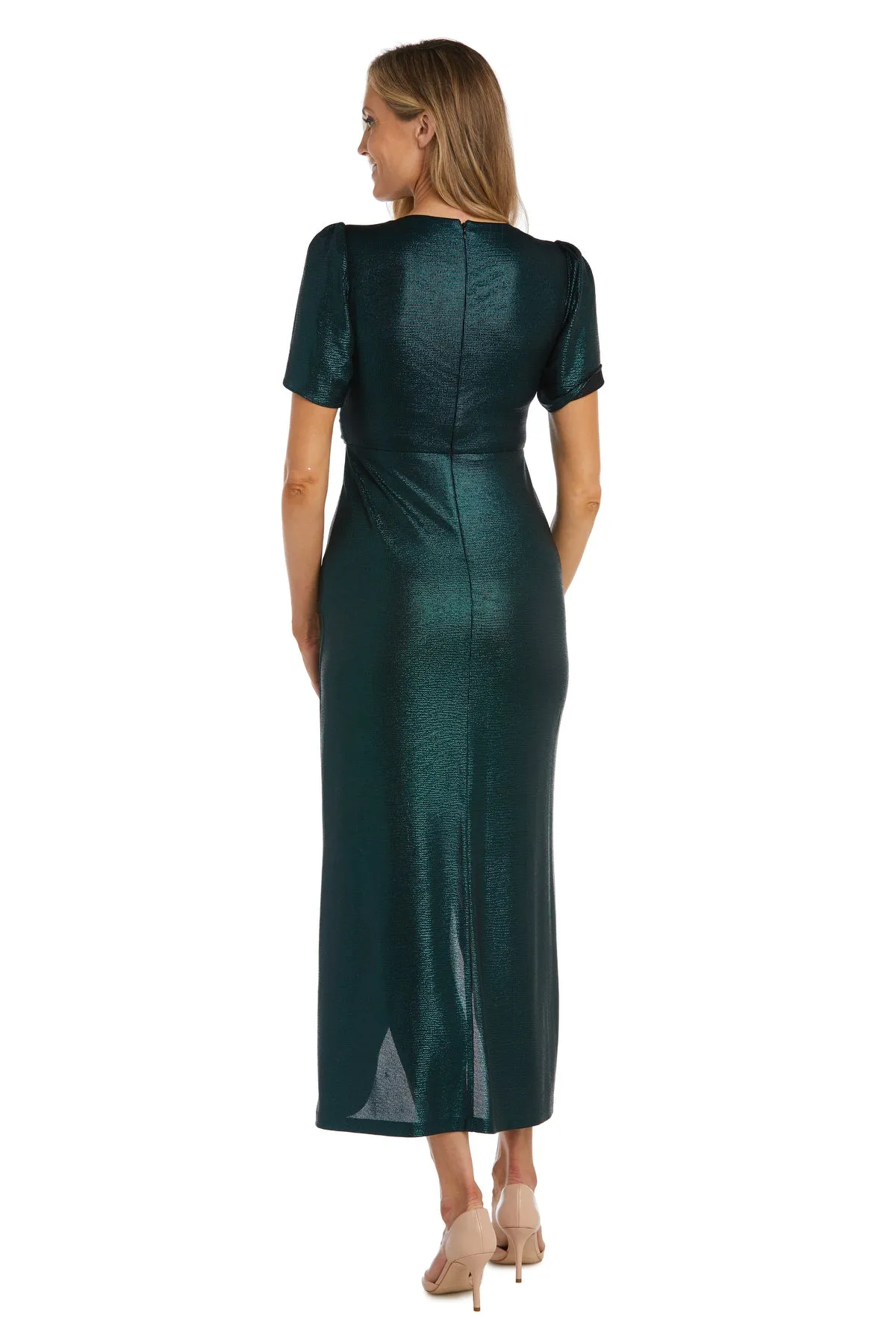 Nightway Long Shimmer V-Neck Wrap Gown - Petite sold by R&M Richards product image thumbnail 2
