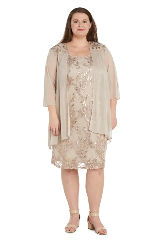 Two-Piece Embellished Swing Jacket Dress - Plus sold by R&M Richards