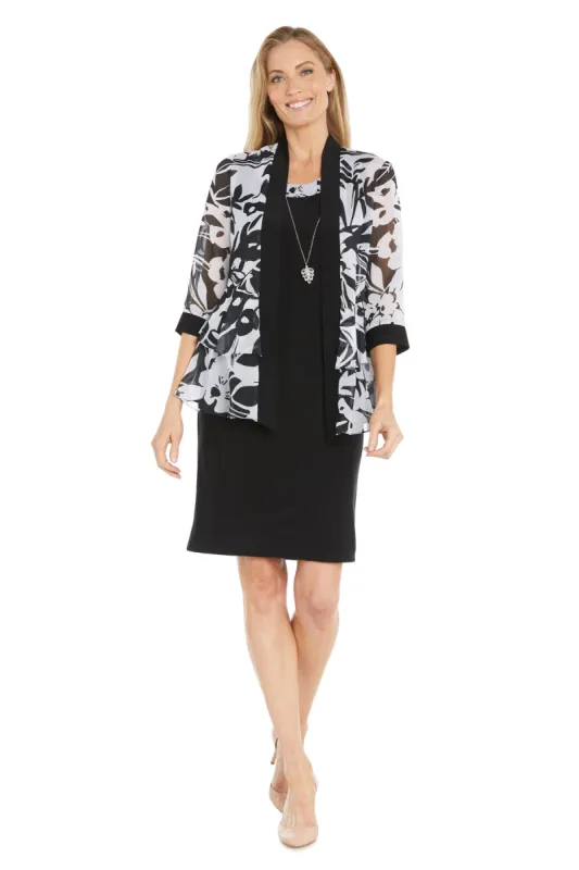 Black and White Pattern Printed Jacket Dress sold by R&M Richards